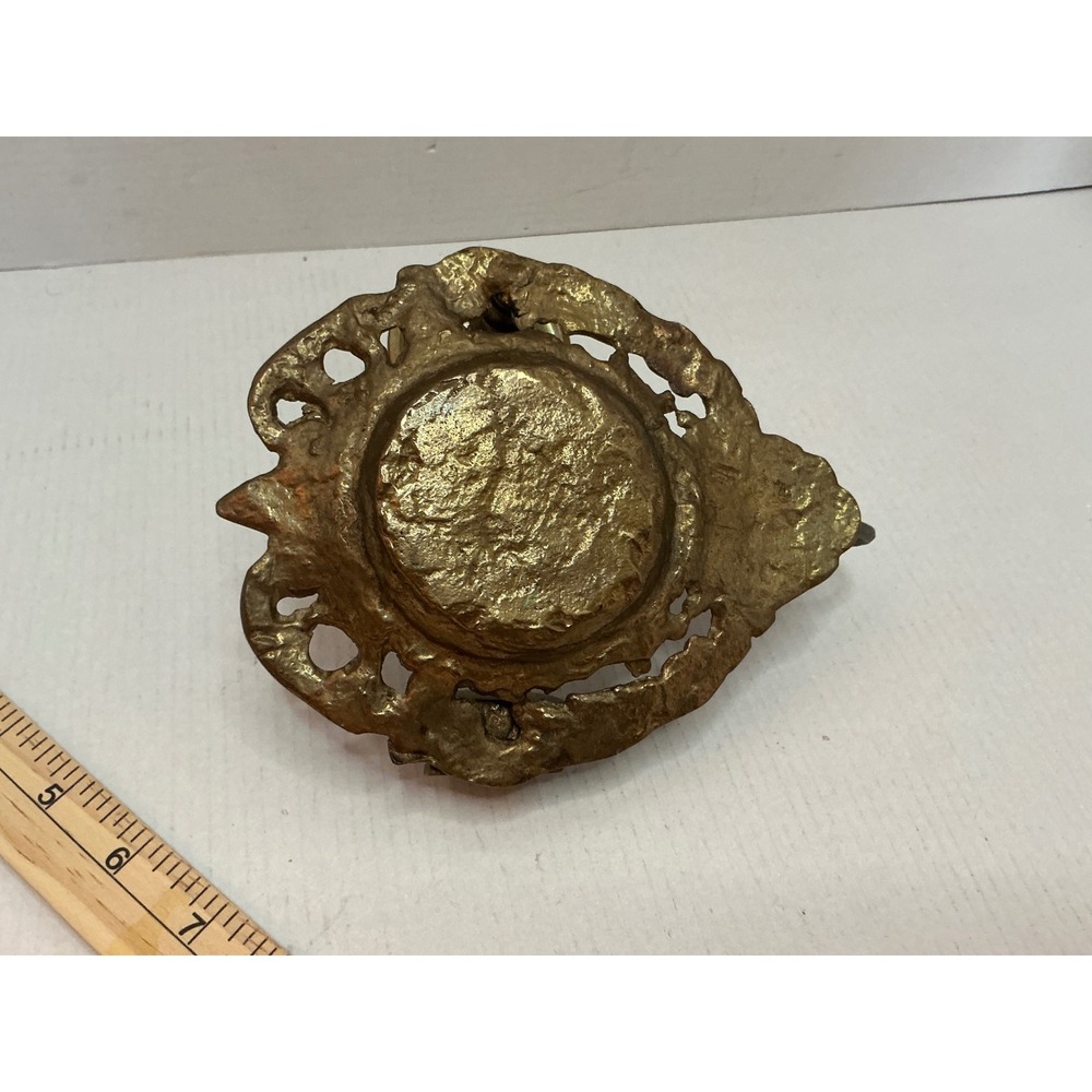 Vintage Brass Chamberstick Candle Holder Ornate Scroll Filigree Gold - Picture 6 of 15